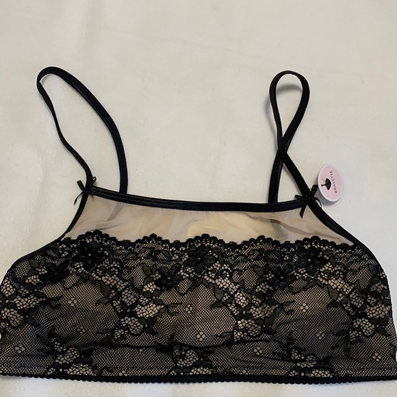 NWT Forever 21 Black Lacey Bralette 34A - Picture 1 of 5